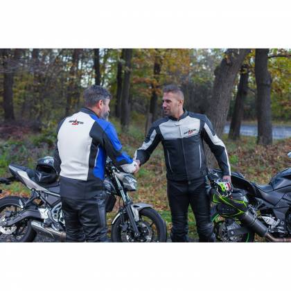 Geacă Moto din Piele SPEED UP TRIP · Roșu / Alb / Negru  - 1