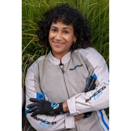 Geacă Moto Damă din Textil SPEED UP PIXIE · Gri / Albastru  - 2