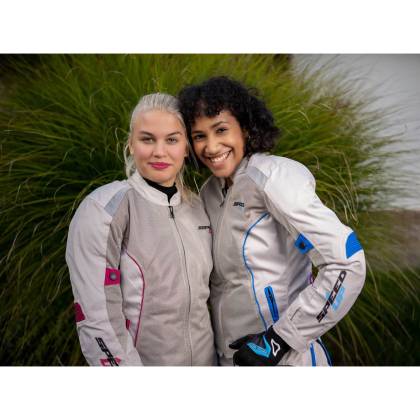 Geacă Moto Damă din Textil SPEED UP PIXIE · Gri / Albastru  - 3