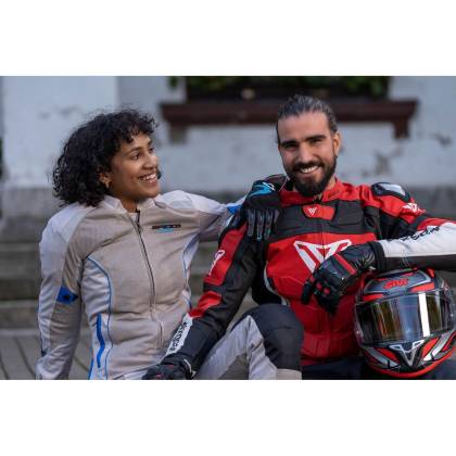 Geacă Moto Damă din Textil SPEED UP PIXIE · Gri / Albastru  - 4