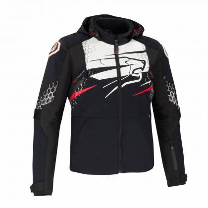 Geacă Moto din Textil BERING BALKO · Negru / Alb / Roșu  - 0
