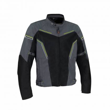 Geacă Moto de Vară din Textil BERING CANCUN Regular Fit · Negru / Gri / Verde Fluo  - 0