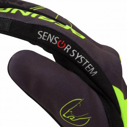 Mănuși Moto din Textil BERING GRISSOM · Negru / Verde-Fluo  - 2