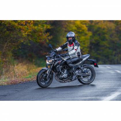 Geacă Moto din Piele & Textil SIXGEAR BLAZE · Negru / Gri / Verde-Fluo  - 2