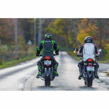 Geacă Moto din Piele & Textil SIXGEAR BLAZE · Negru / Alb / Roșu  - 2